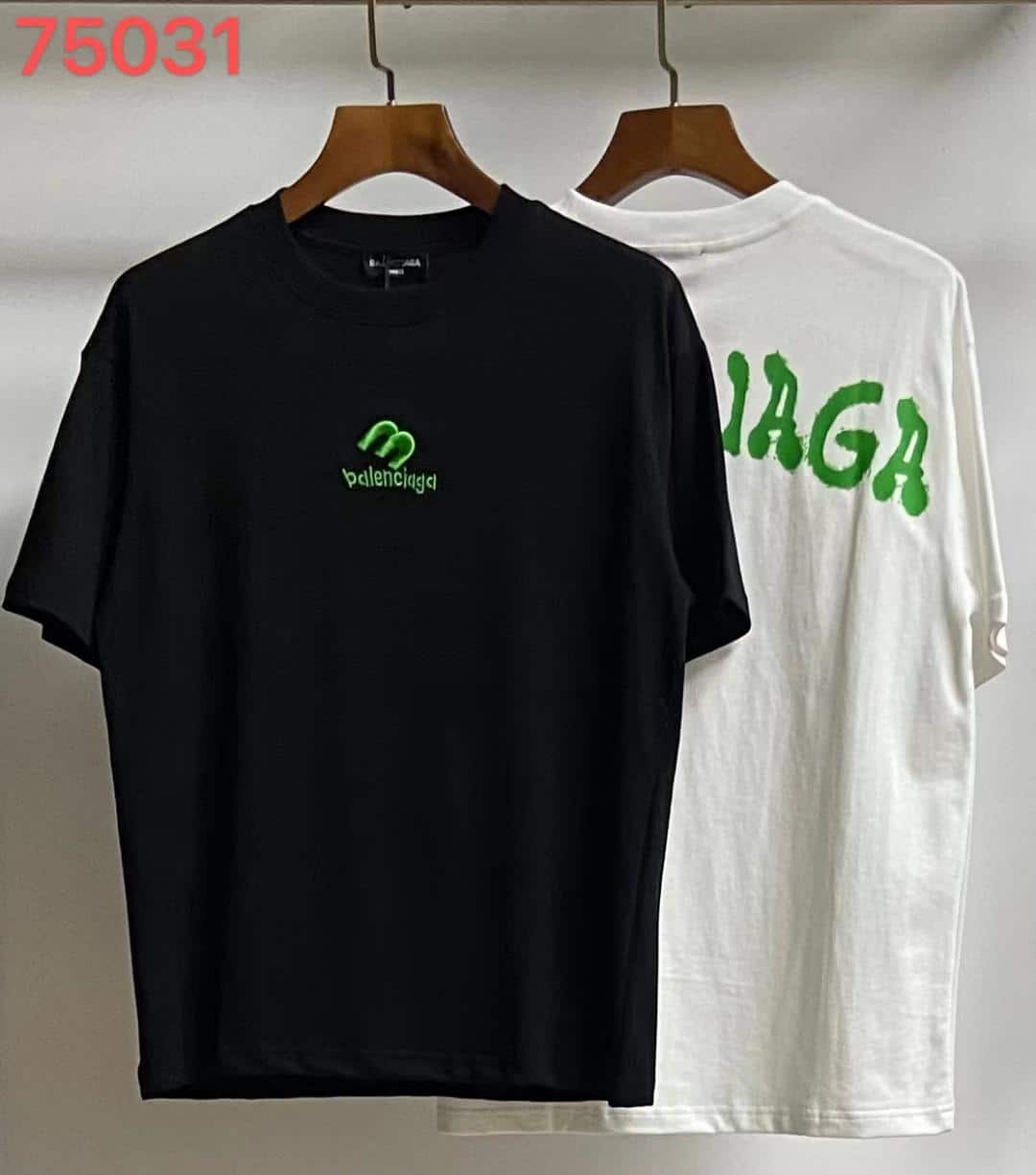 短袖, T恤 - Balenciaga巴黎世家23ss夏季男士塗鴉字母印花前繡花休閒t恤短袖230克純