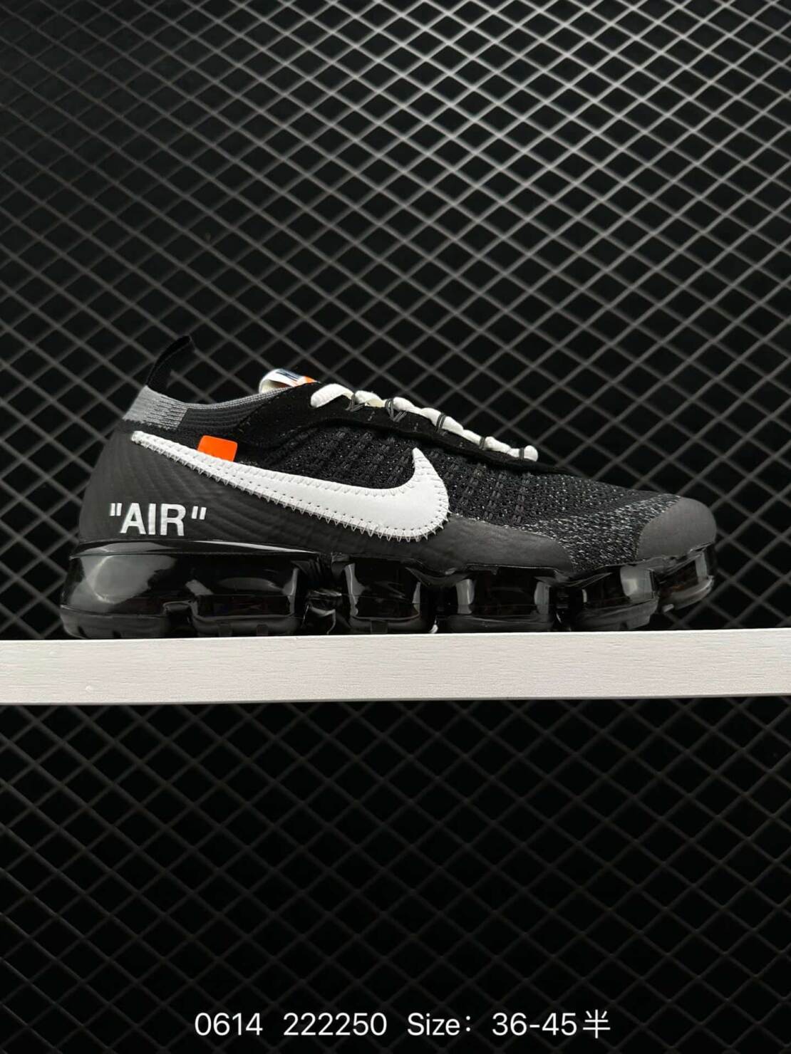 Off-White x Nike Air VaporMax Virgil TheTen, AA3831 001 - 耐克 Off-White x Nike Air VaporMax Virgil TheTen 聯名 全掌氣墊 防滑減震 黑白 男女同款 AA3831 001