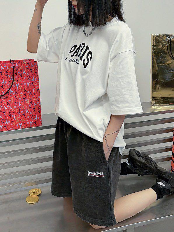 長褲, 衛褲, 短褲, 短袖, T恤 - GDSK22 高版本 balenciaga BLCG 22SS 巴黎世家 炒雪花刺繡可樂短褲 定