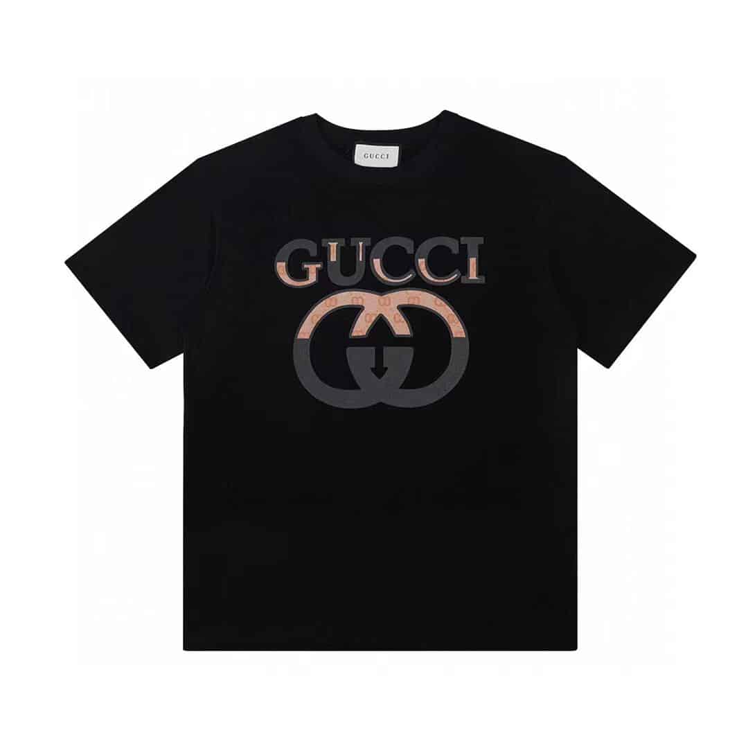 長褲, 長袖, 襯衫, 衛褲, 短褲, 短袖, 夾克, T恤 - JS K50# GUCCI古馳2023ss新款蕾絲雙G情侶休閒短袖T恤。 定製面料260克雙紗 進口數碼印