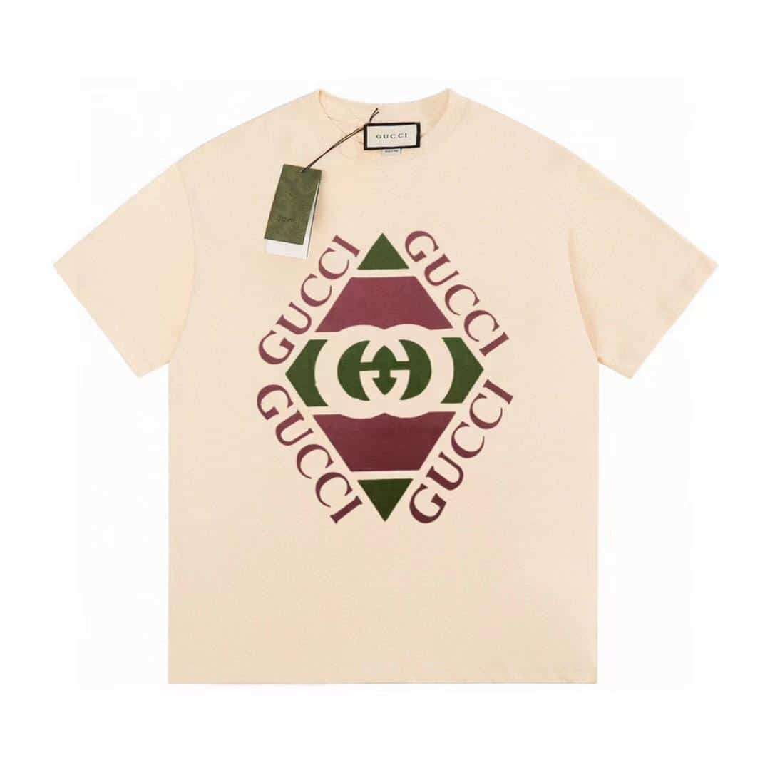 長褲, 襯衫, 衛褲, 衛衣, 短褲, 短袖, T恤 - JS K51# Gucci 古馳 22ss限定款新款雙G菱形logo印花短袖 古馳2023s新款大log