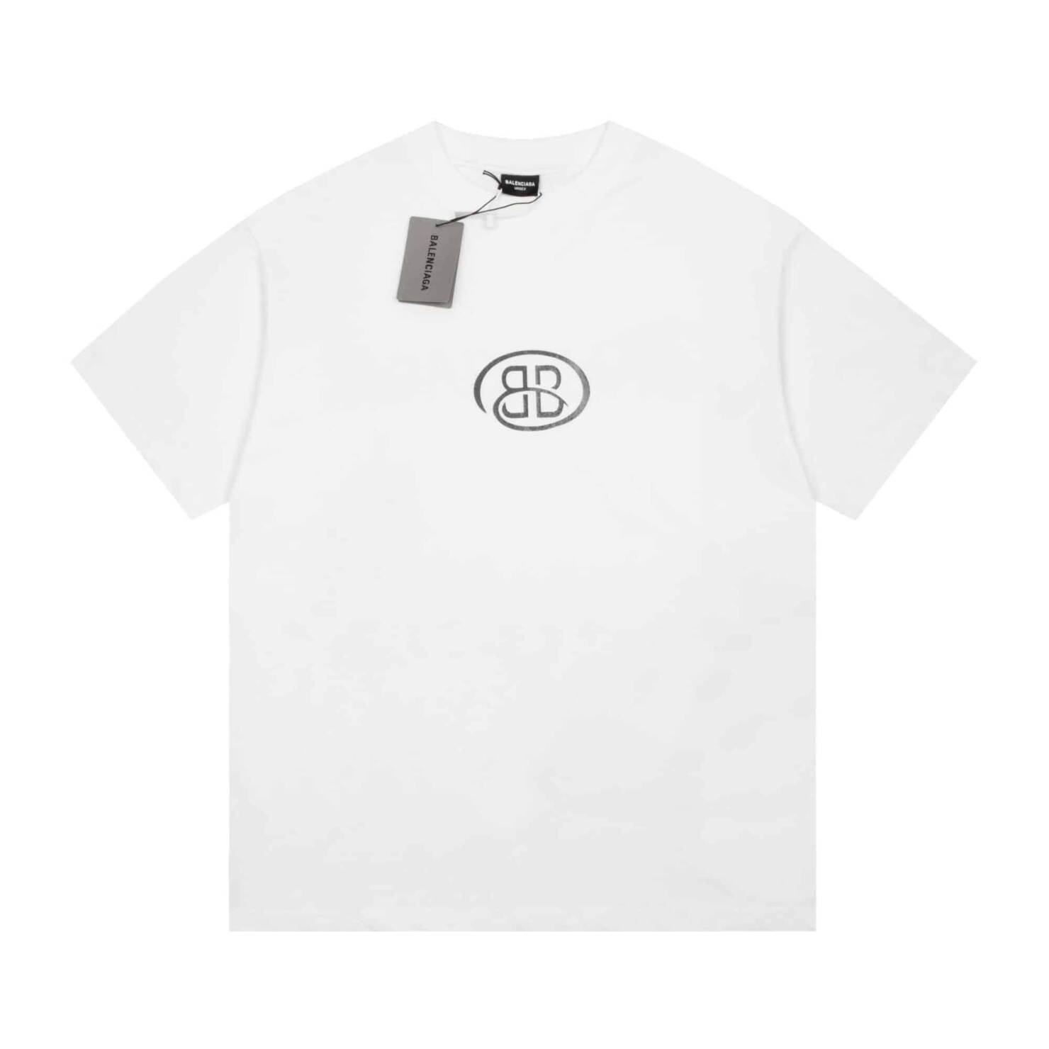 長褲, 襯衫, 衛褲, 衛衣, 短褲, 短袖, T恤 - 2568# 高品質 BAL 巴黎世家 最新雙B LOGO 虛化短袖 純棉柔軟面料 對色定染面料 超精細
