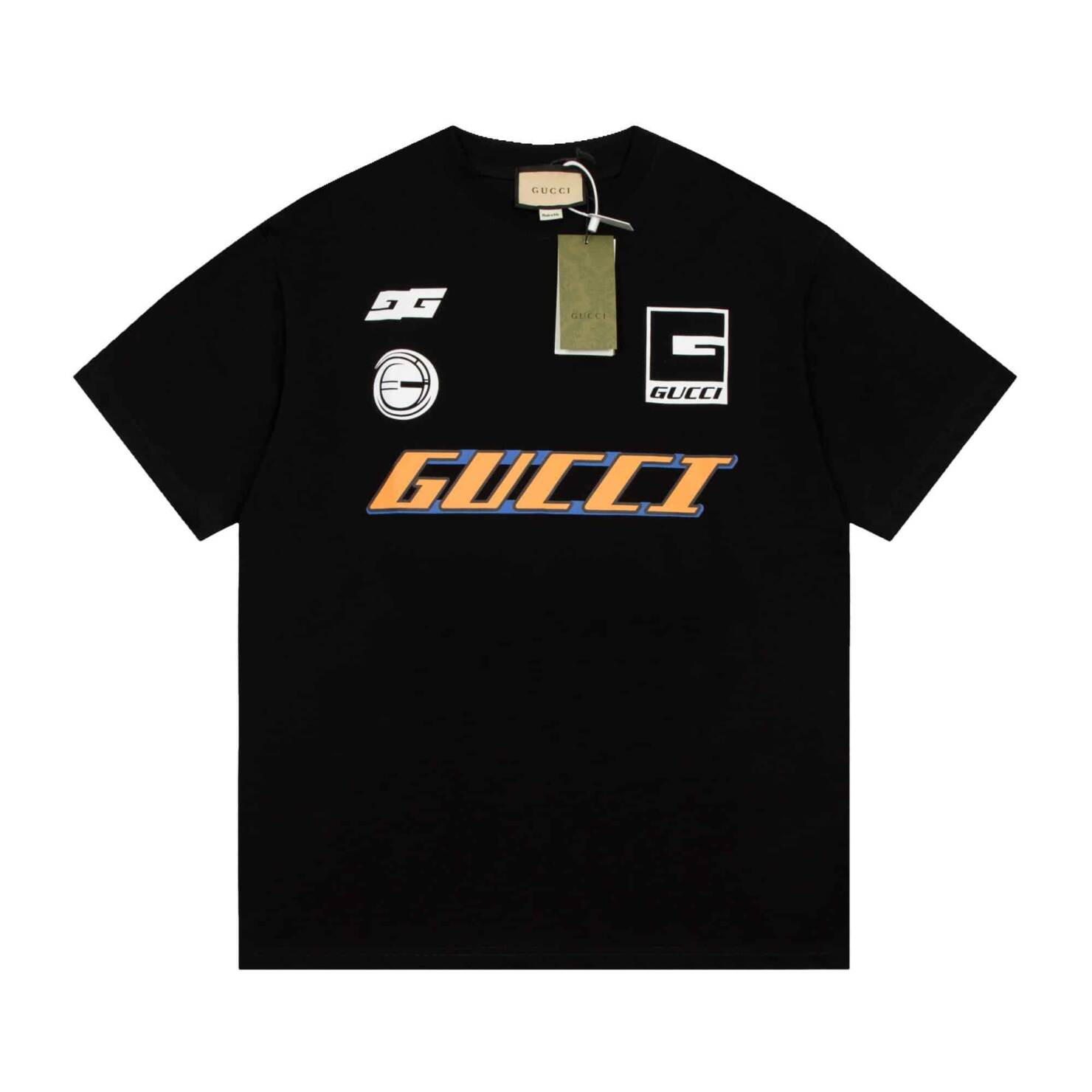 長褲, 襯衫, 衛褲, 衛衣, 短褲, 短袖, T恤 - 2553# 高品質 Gucci 古馳 Resort 2024 早春走秀系列 多LOGO標識T恤 印花采