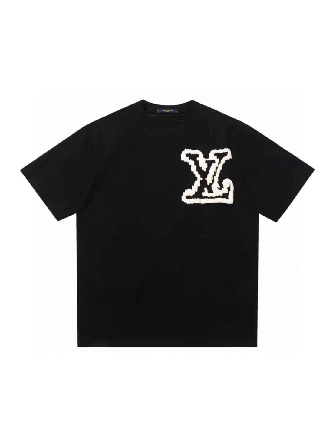 長褲, 襯衫, 衛褲, 衛衣, 短褲, 短袖, T恤 - FG Louis Vuitton 路易威登限定秀款大標LOGO發泡印花T恤 超級重工絨面發泡工藝 非普通印花