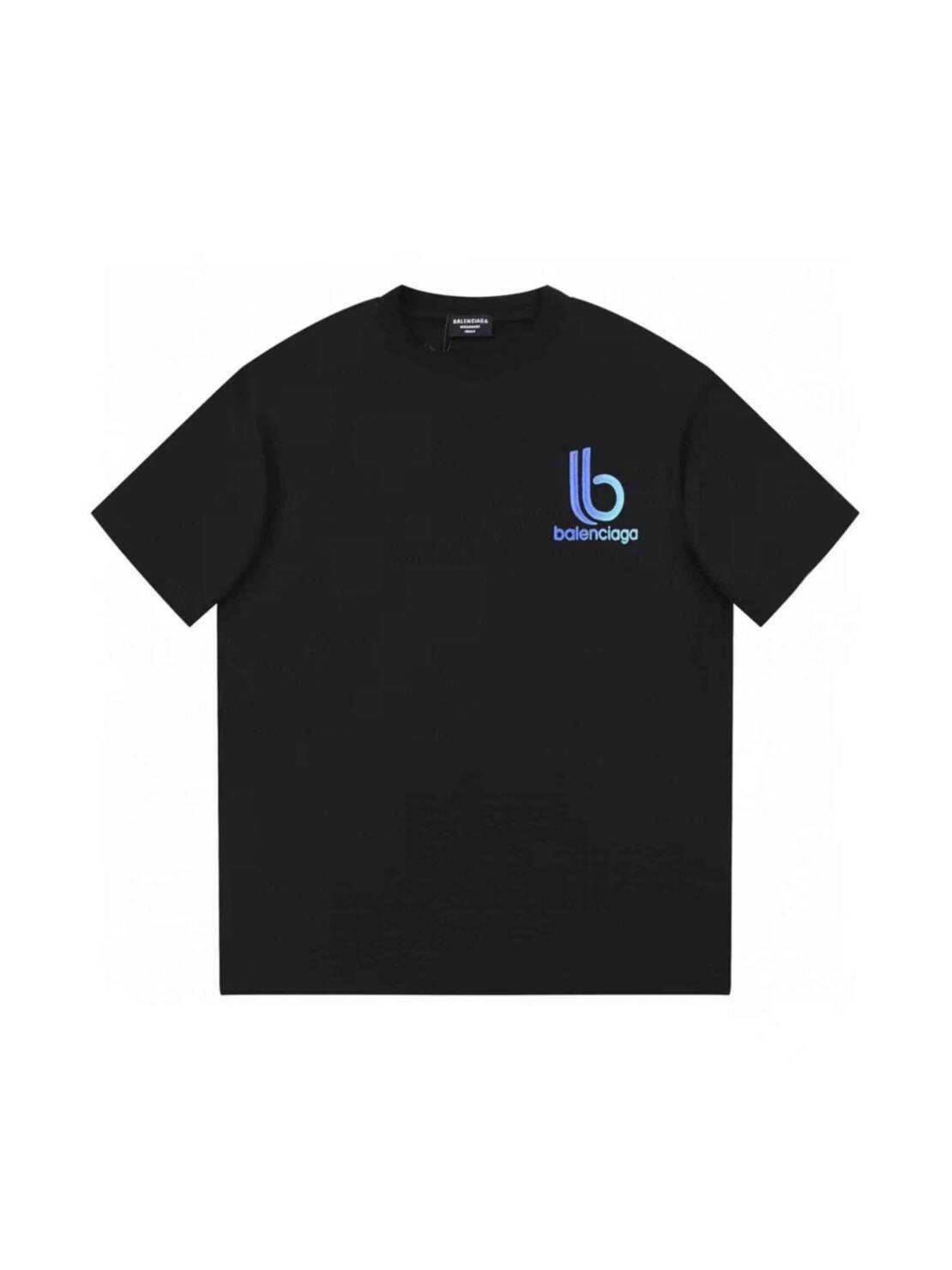衛衣, 短褲, 短袖, T恤 - FG BALENCIAGA 巴黎世家23ss新款字母印花短袖T恤 前後漸變字母印花 240g雙沙純棉面料 做