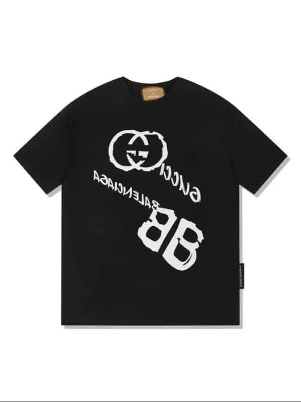 短袖 - FG Balenciaga 巴黎世家 x GUCCI 古馳 聯名印花短袖 原版操作定織定染240克雙紗面料采