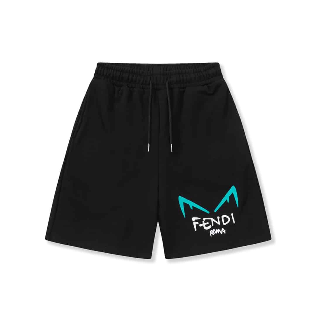 長袖, 襯衫, 短褲, 短袖, 夾克 - FG fendi 芬迪 23ss 春夏黑色經典休閒印花短褲 彈力腰圍抽繩設計 完全不挑人的上身 原版開發