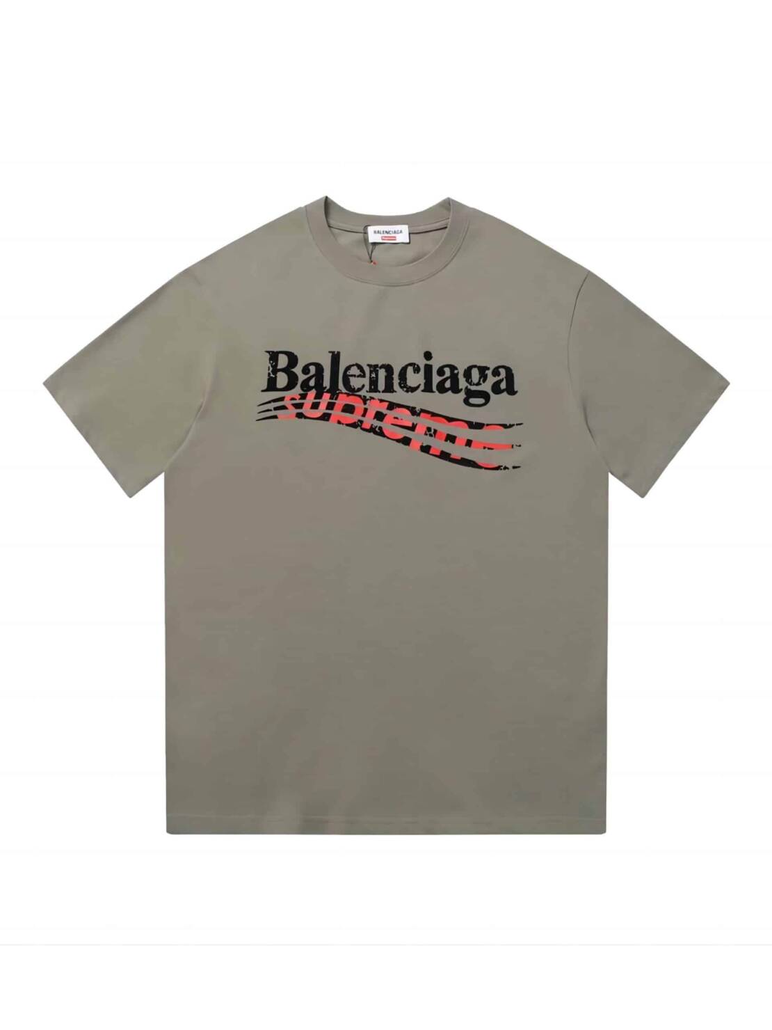 長袖, 襯衫, 短褲, 短袖, 夾克, T恤 - FG BALENCIAGA ✘ Sureme 聯名 23SS新款植絨T恤短袖 2023 全新的 BAL