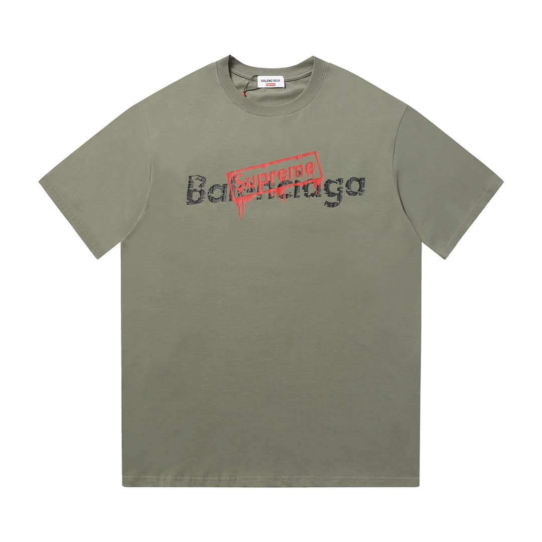 長袖, 襯衫, 短褲, 短袖, 夾克, T恤 - FG BALENCIAGA ✘ Sureme 巴黎世家聯名塗鴉膠印T恤短袖 全網最新獨家定製聯名輔料 專屬