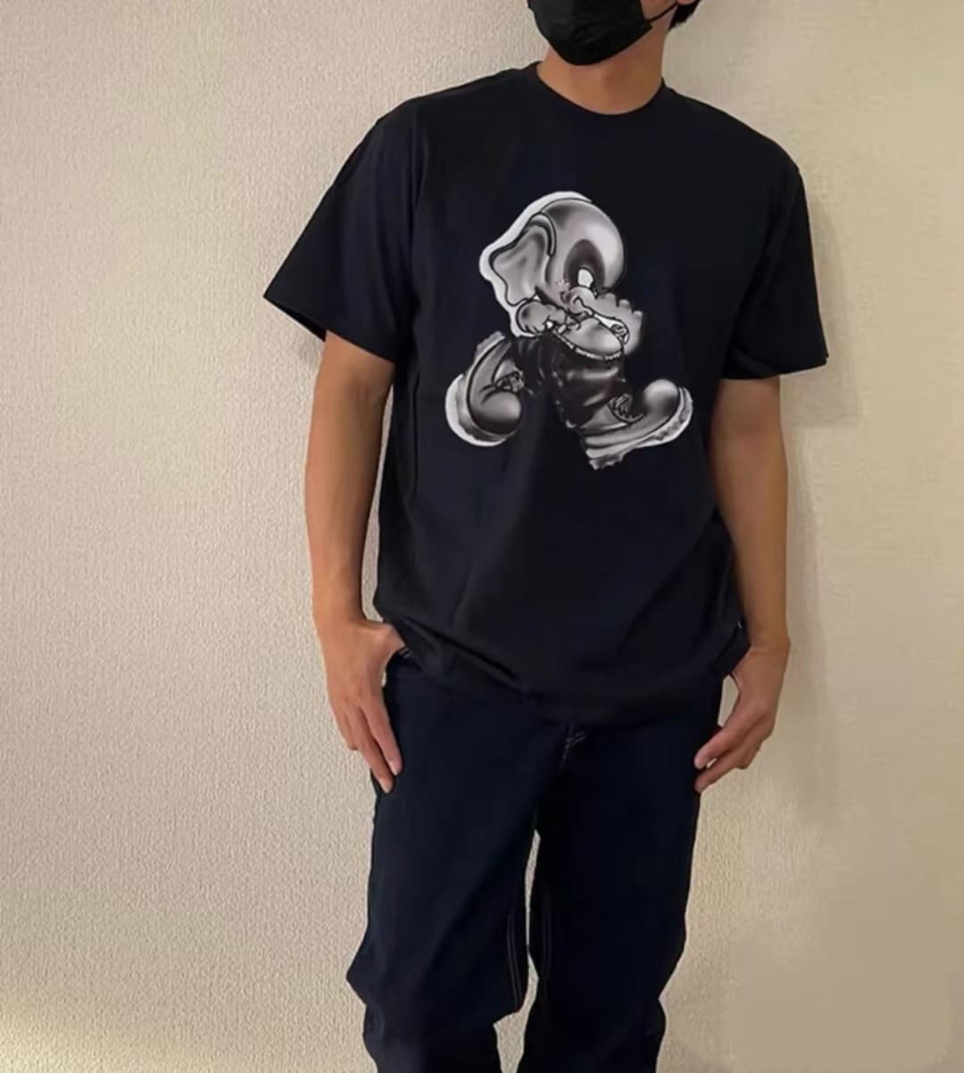 短袖, T恤 - C3 S020 Sureme 22FW Elehant Tee 卡通大象印花 圓領男女短袖情侶款T恤 顏
