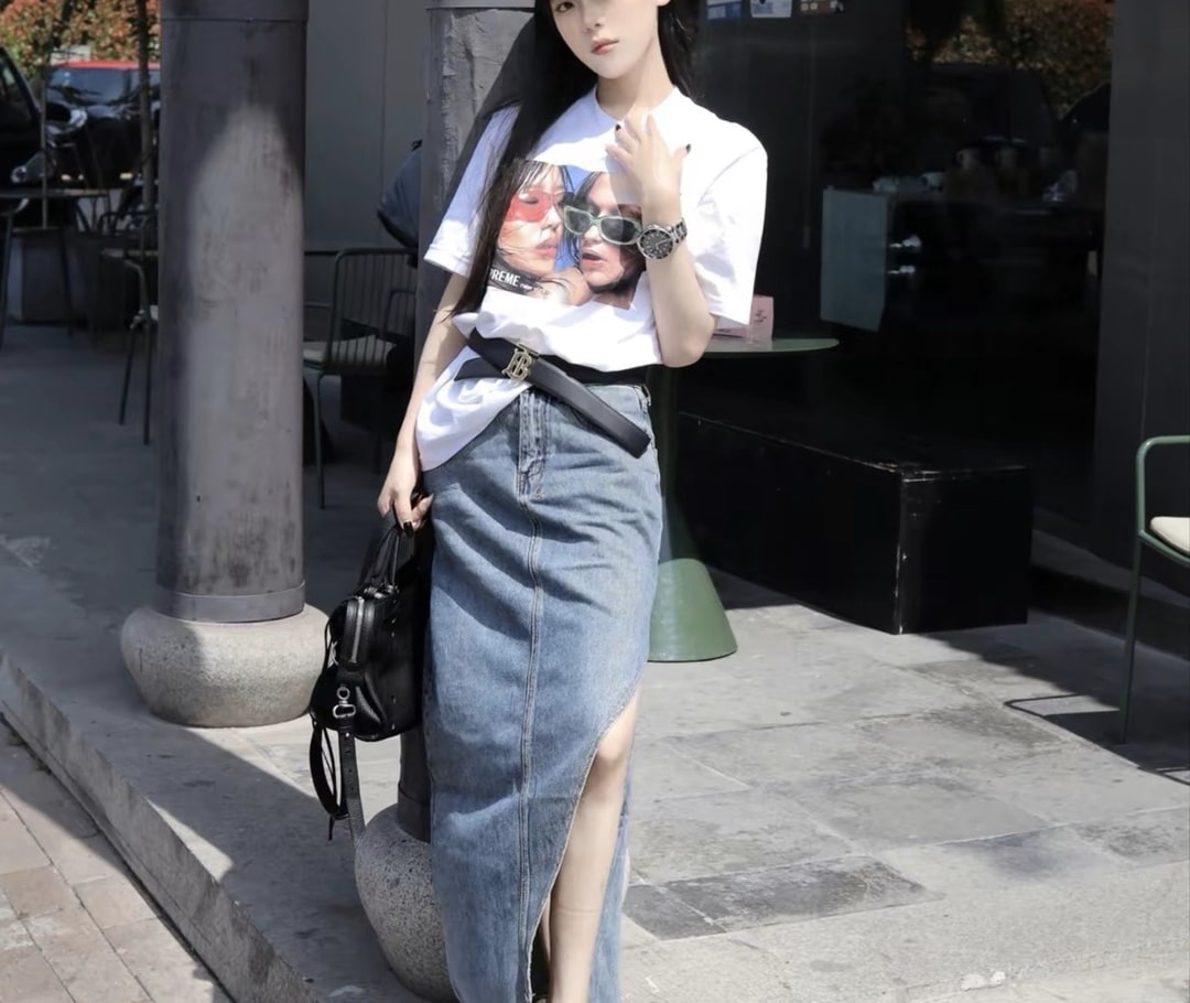 短袖, T恤 - C3 S050 Sureme 23SS EYEWEAR TEE 眼鏡廣告 美女照片 圓領短袖T恤 顏色黑