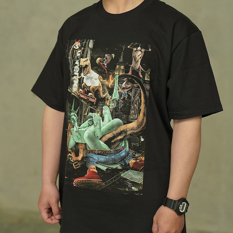 短袖, T恤 - C3 S032 Sureme 23SS TREX TEE 暴龍城市大戰自由女神鵰像 短袖T恤 顏色黑色