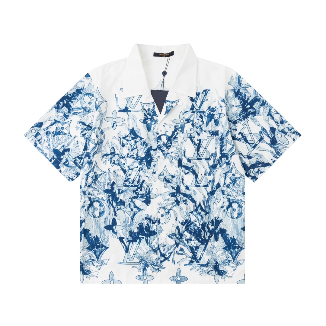 襯衫, 短袖, T恤 - DA高版本 路易 LV 2023新款襯衫採用本系列的Monogram Aquagarden 採用3D雷射定