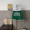 短褲 - 頂級刺繡版本 白色模特上身圖 Just Don NBA 塔圖姆同款凱爾特綠色復古刺繡高街短褲