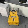 短褲 - 頂級刺繡版本 Nike NBA 洛杉磯湖人隊 詹姆斯6號球衣黃色 頂級刺繡版