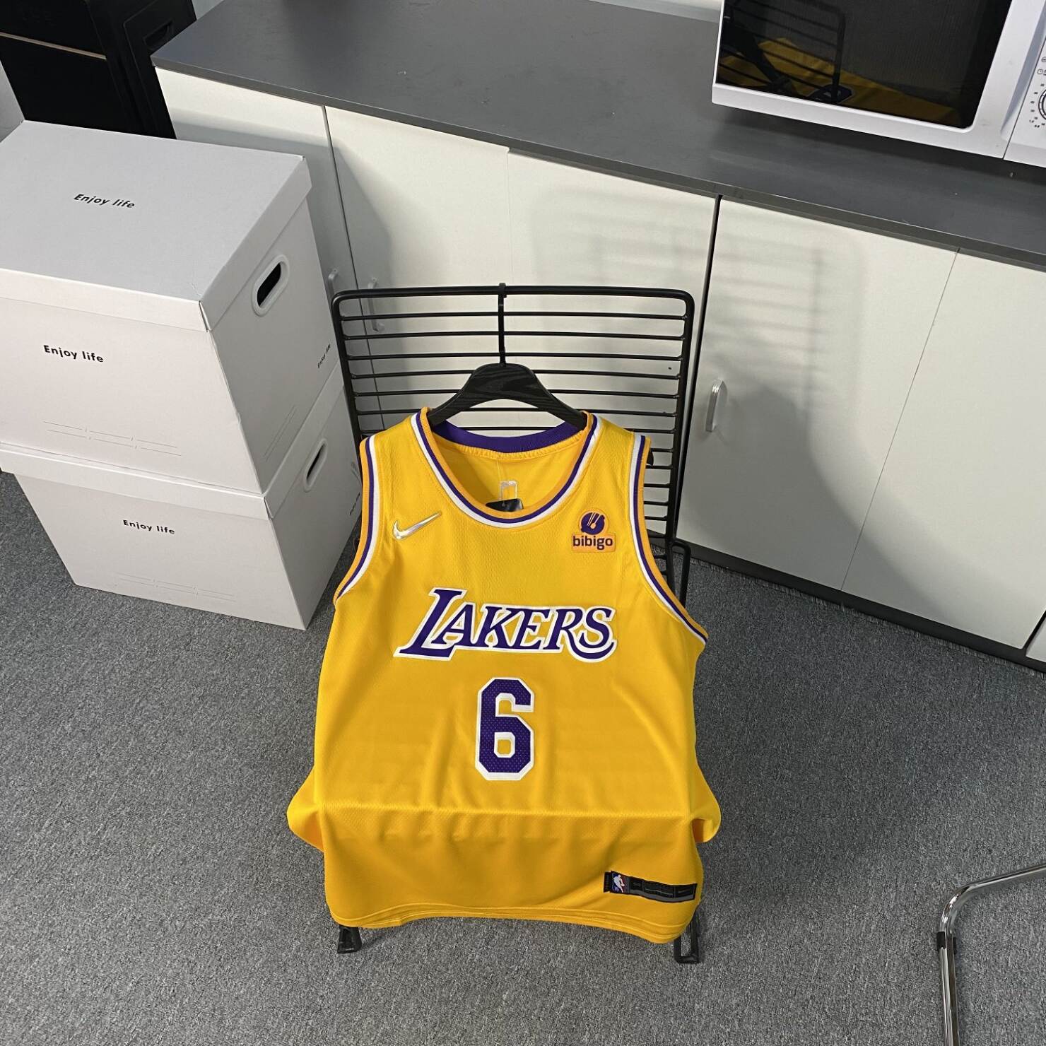 短褲 - 頂級刺繡版本 Nike NBA 洛杉磯湖人隊 詹姆斯6號球衣 頂級刺繡版 定製