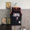 短褲 - 頂級刺繡版本 白底細節圖 Mitchell&Mess NBA Swingman 76人阿倫