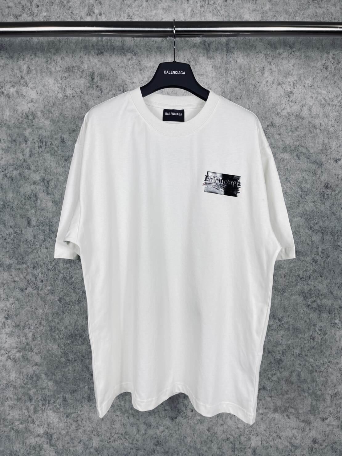 短袖, T恤 - XT3008實拍圖 BALENCI*GA 巴黎#經典款可樂刺繡黑膠短袖T恤# 面料采