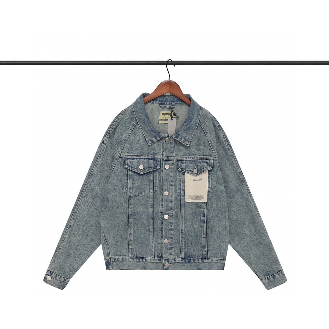 長褲, 襯衫, 短褲, 夾克 - 款號FZ074🪁 天花板品質uroseTour聯名FEAR OF GOD 賈斯汀比伯同款水洗牛仔夾克外套
