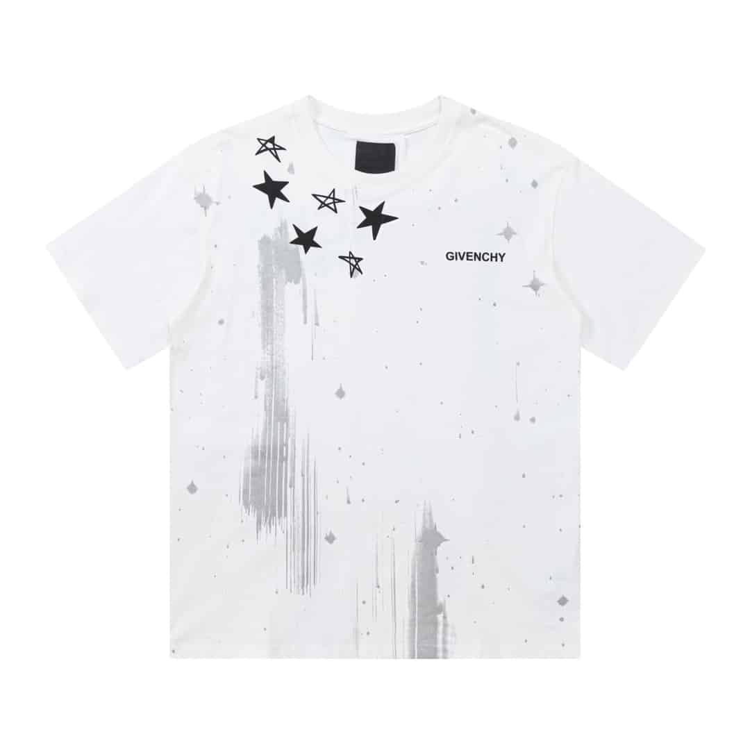 短袖, T恤 - FG Givenchy 紀梵希23ss星空潑墨滿幅印花字母短袖T恤 後背經典元素星空前面經典字母超級奈斯 采