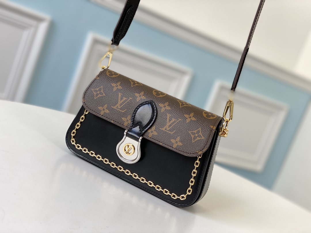 LOUIS VUITTON Neo Saint Cloud - LOUIS VUITTON Neo Saint Cloud 鏈條手袋斜挎包 女款 棕黑老花