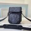 LOUIS VUITTON LV X NIGO - LOUIS VUITTON LV X NIGO聯名款 Christopher 經典老花拼格紋Giant Damier Ebene拼Monogram塗層帆布 翻蓋開合 標誌性波浪圖案 摩登意趣 時尚潮酷書包雙肩包小號男款棕色