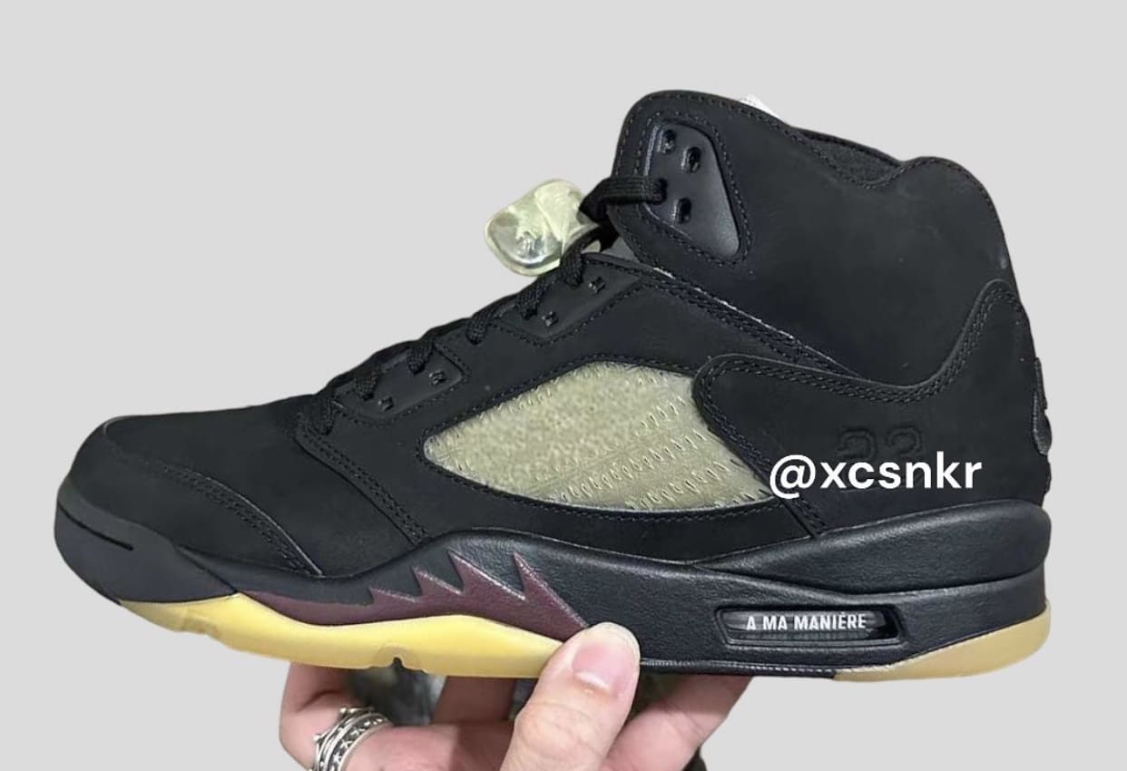 FD1330-001, A Ma Maniére x Air Jordan 5 “Black” - 首次亮相：A Ma Manière x Air Jordan 5 “Black”