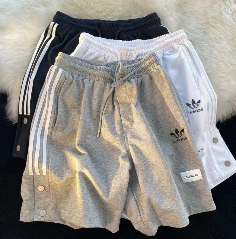 短褲, 棒球服, 夾克 - WY6020# 跑量款 Adidas 阿迪達斯三葉草 2023夏季新款三條槓排扣抽繩休閒運動短褲五分褲 男女