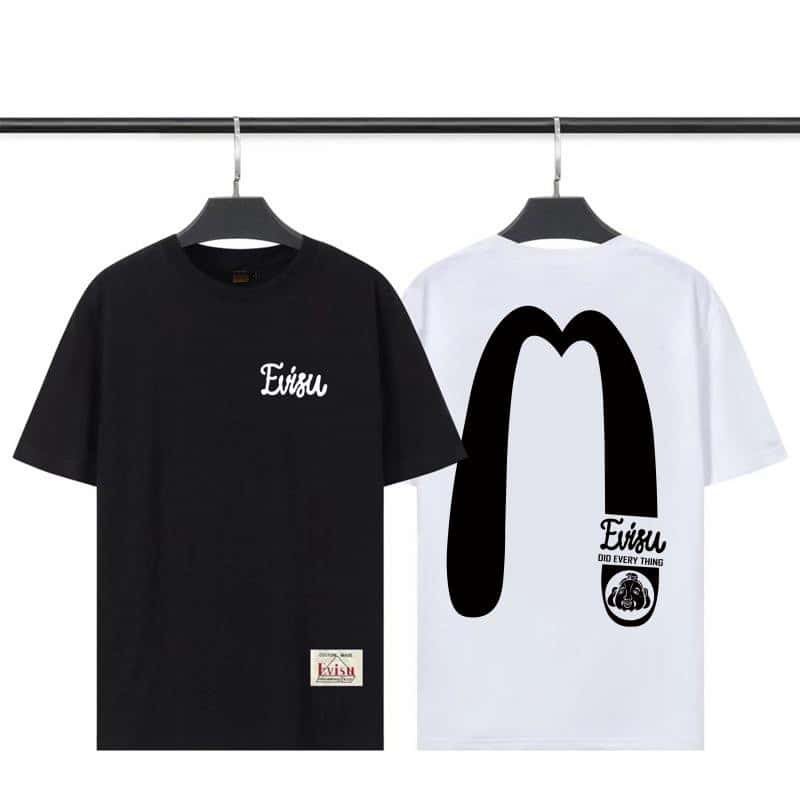短袖, T恤 - XY:FS50 EVISU 2022年夏季新款 男士斷裂大M印花短袖男女同款t恤、人手必備款 230