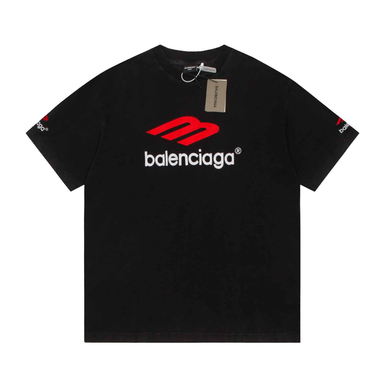 短袖, T恤 - 2617# 高品質 BAL 巴黎世家 M標LOGO刺繡做舊短袖 純棉柔軟面料 對色定染面料 採用全身m
