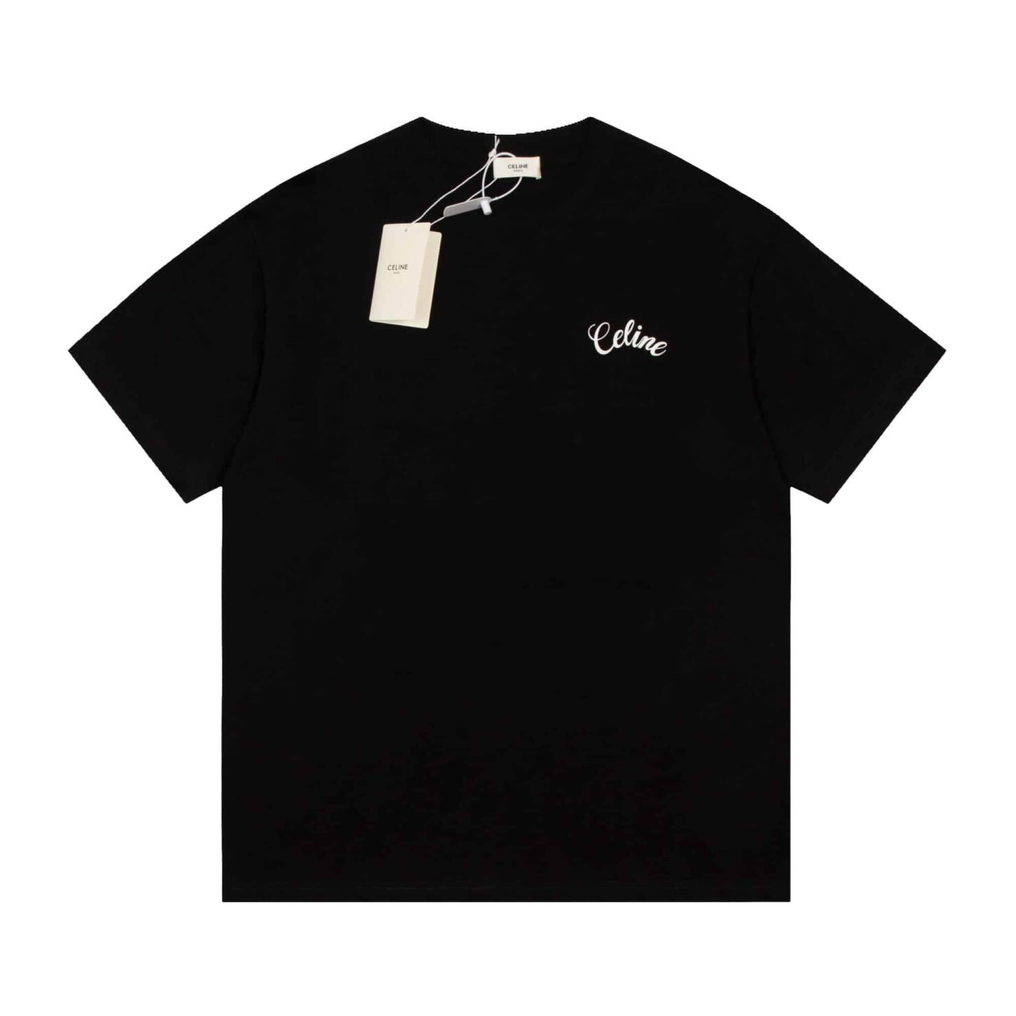 長褲, 短褲, 短袖, T恤, LOUIS VUITTON - 2622# 高品質 CEL 思琳23ss 最新 LOGO 字母發泡短袖 面料採用純棉毛精梳棉面料 印花