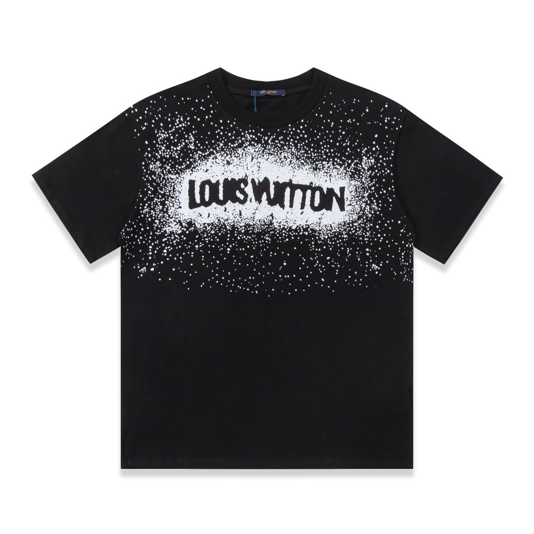 長褲, 短褲, 短袖, T恤, LOUIS VUITTON - FG LouisVuitton 路易威登 23ss 滿天星logo印花T恤短袖 高版本 超級標志性品牌lo