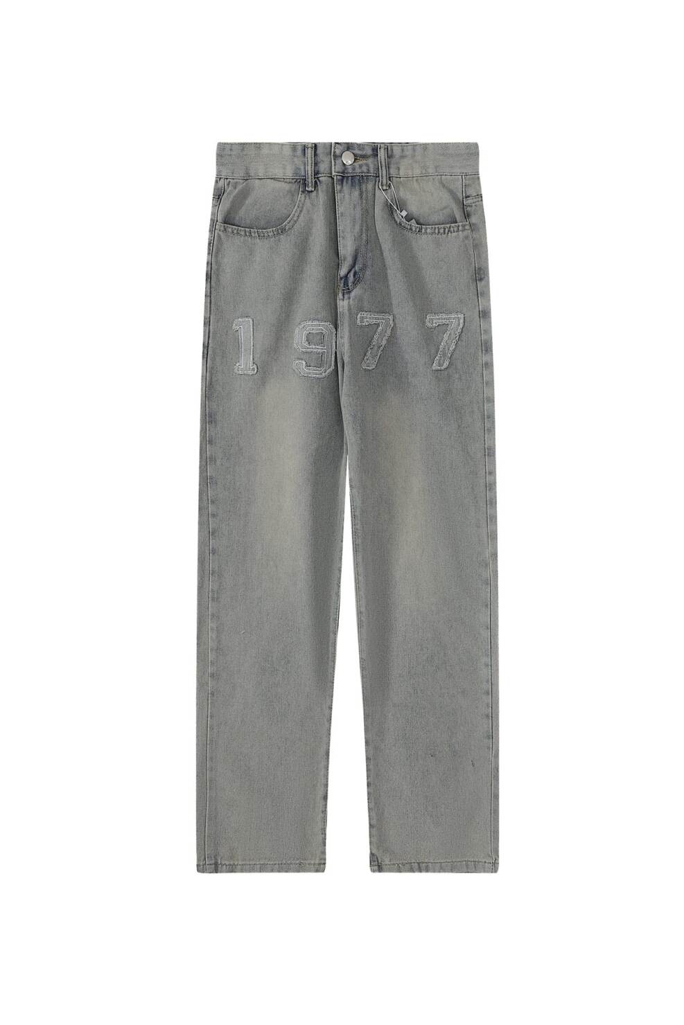 長褲, 衛褲, 衛衣, 短褲, 短袖, 夾克, T恤, Burberry - 款號FZ089🪁FEAR OF GOD 復線1977刺繡貼布牛仔褲 高街風 男女同款 秋季1977牛仔褲男款寬