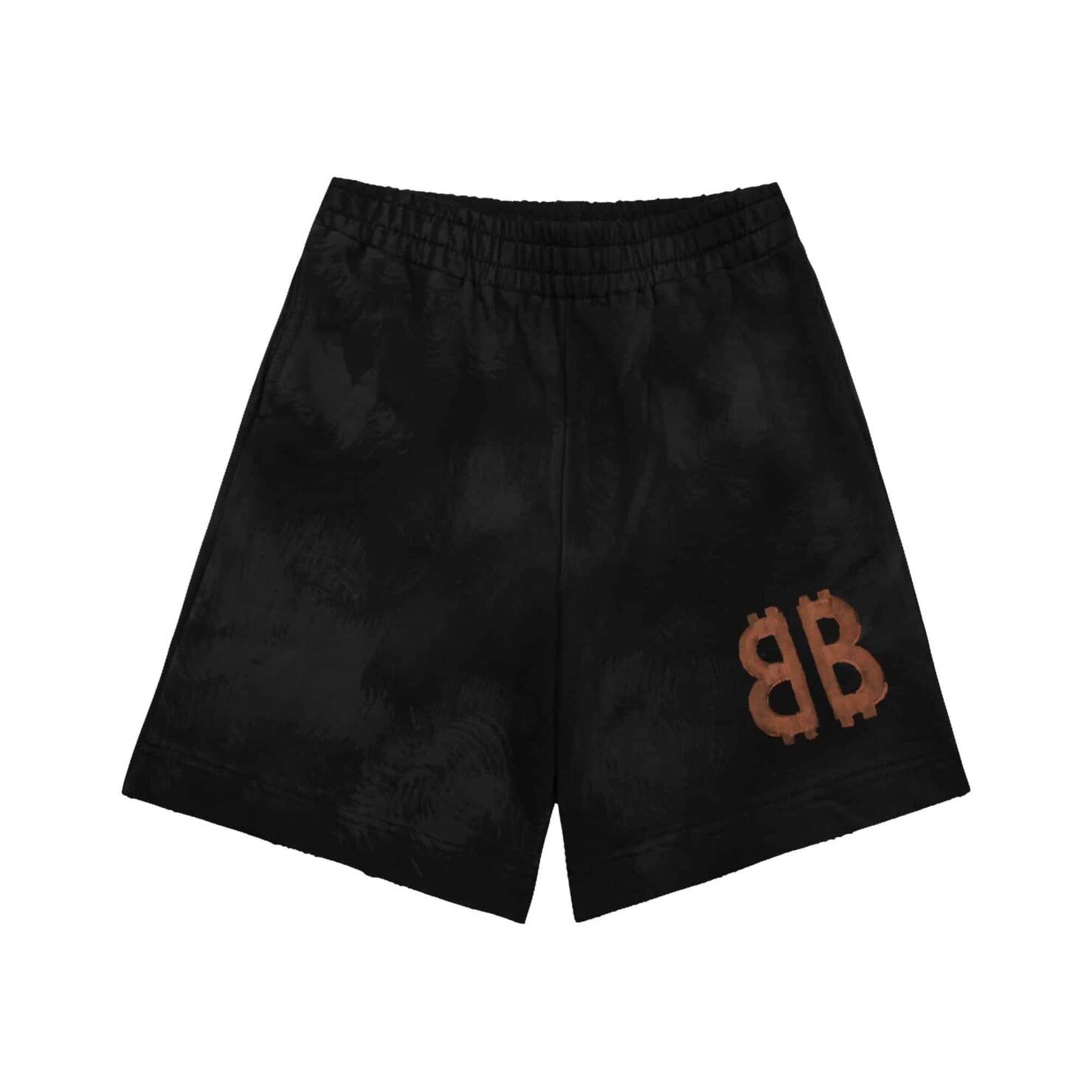 長褲, 襯衫, 衛褲, 衛衣, 短褲, 短袖, 夾克, T恤, Burberry - 2612# 高品質 Balenciga 巴黎世家2023SS 泥染比特幣雙B短褲 採用特殊做髒做舊工