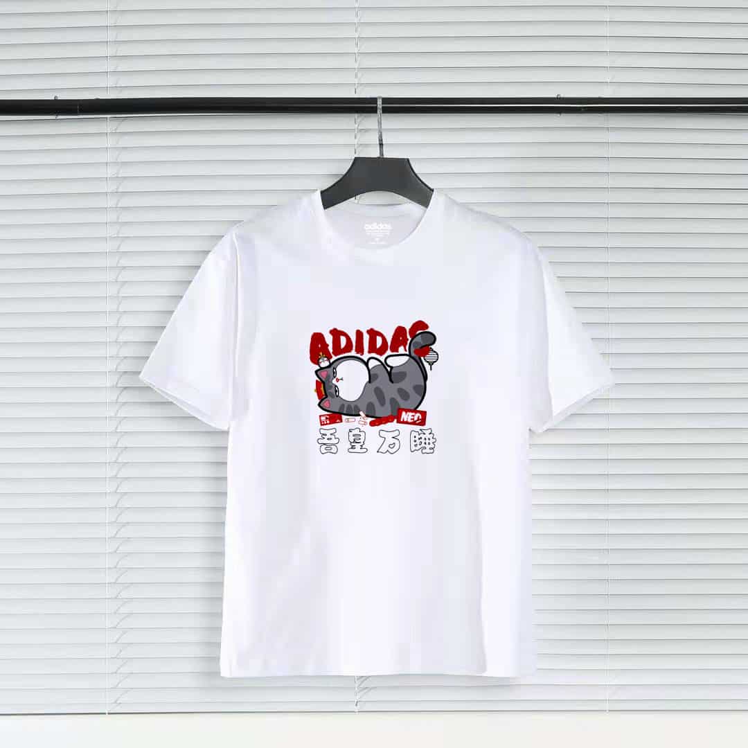 短袖, T恤 - 3# 阿迪達斯 adidas 短袖T恤 火爆經典百搭款 眾多明星同款 胸前精緻小貓咪可愛圖案「吾皇