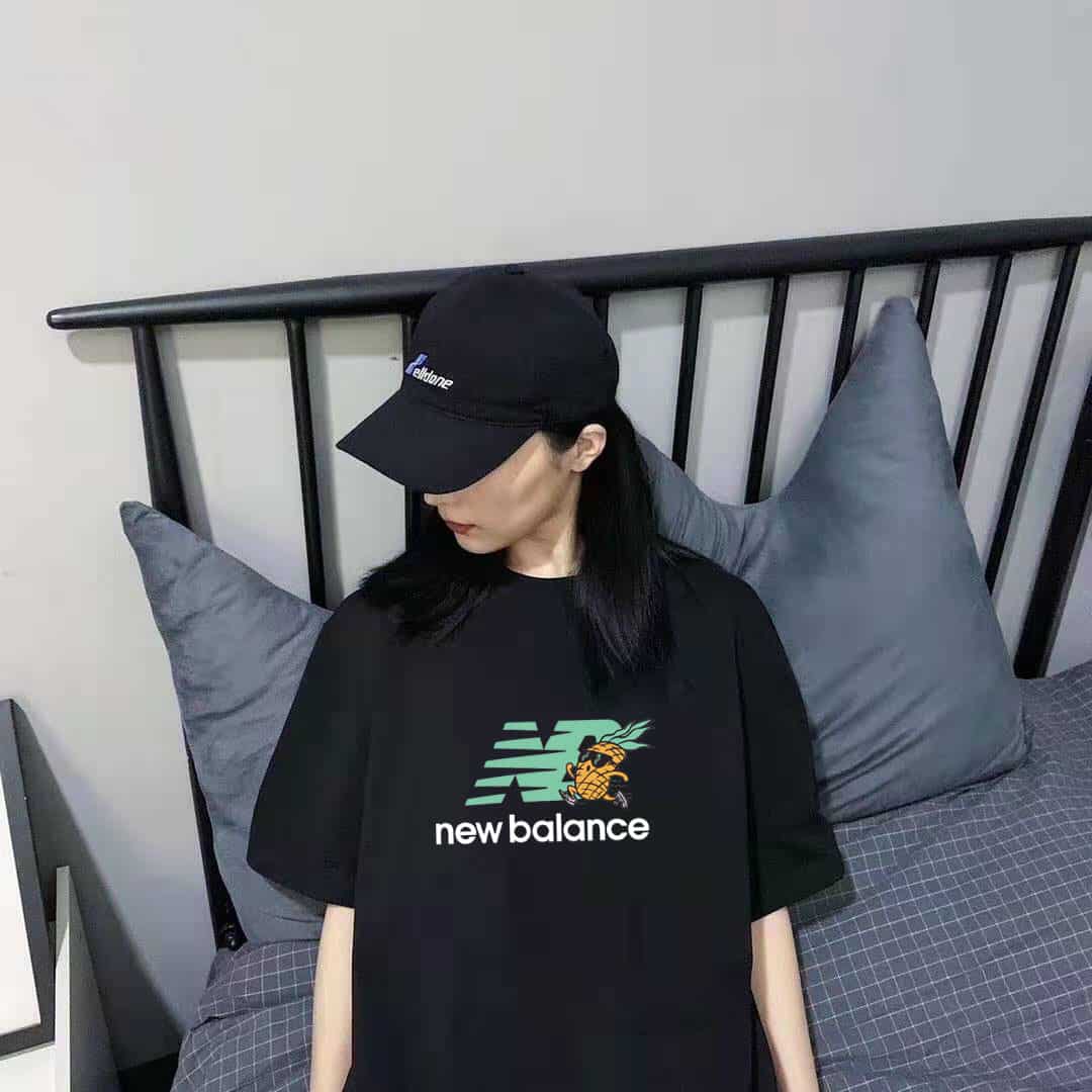 短袖, T恤 - 3# 新百倫New balance印花短袖 奔跑的菠蘿卡通純棉運動 T恤 男女同款 純棉面料 上身