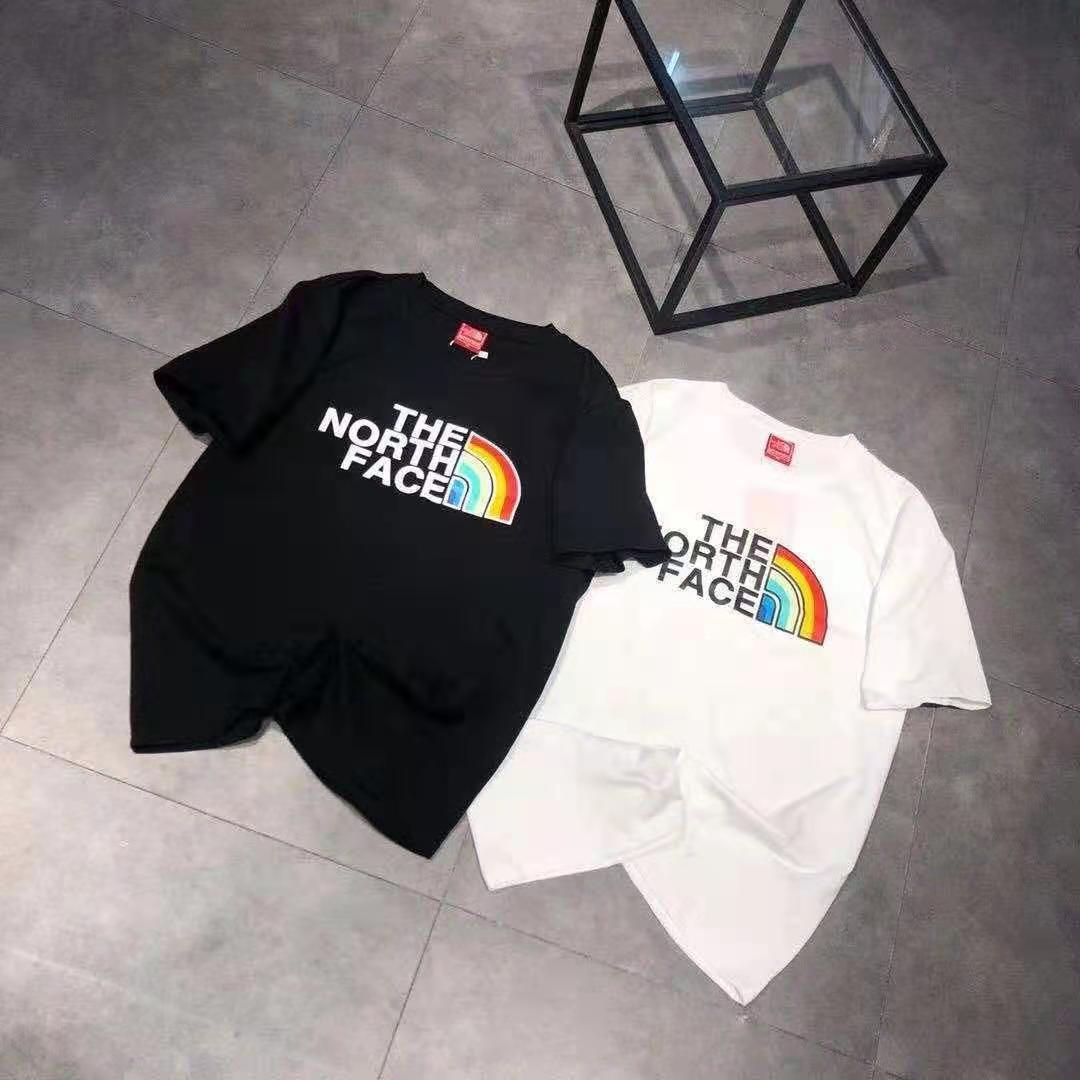 短袖, T恤 - 3# THE NORTH FACE 北面 彩虹logo印花短袖 純棉情侶款 短袖T恤 含棉量高達百