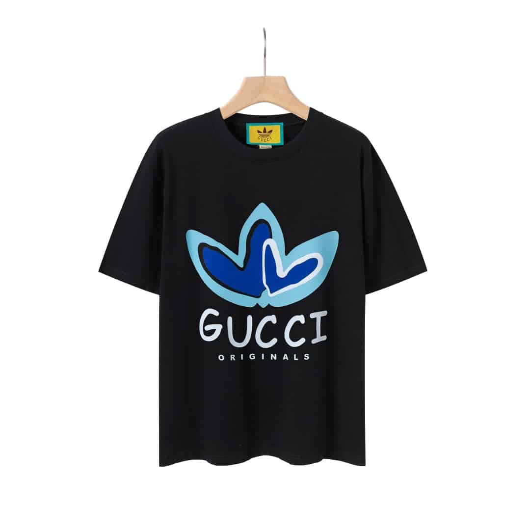 短袖, T恤, GUCCI - 99111# GUCCI古馳⭐️2023春夏新款藍色愛心卡通字母logo短袖T恤 ⚠️高版本⚠️高版本