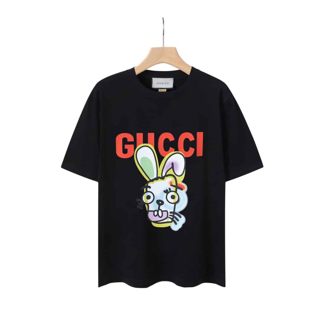 短袖, T恤, GUCCI - 99109# GUCCI古馳⭐️2023春夏新款兔年限定🐰卡通字母logo短袖T恤 ⚠️高版本⚠️高版