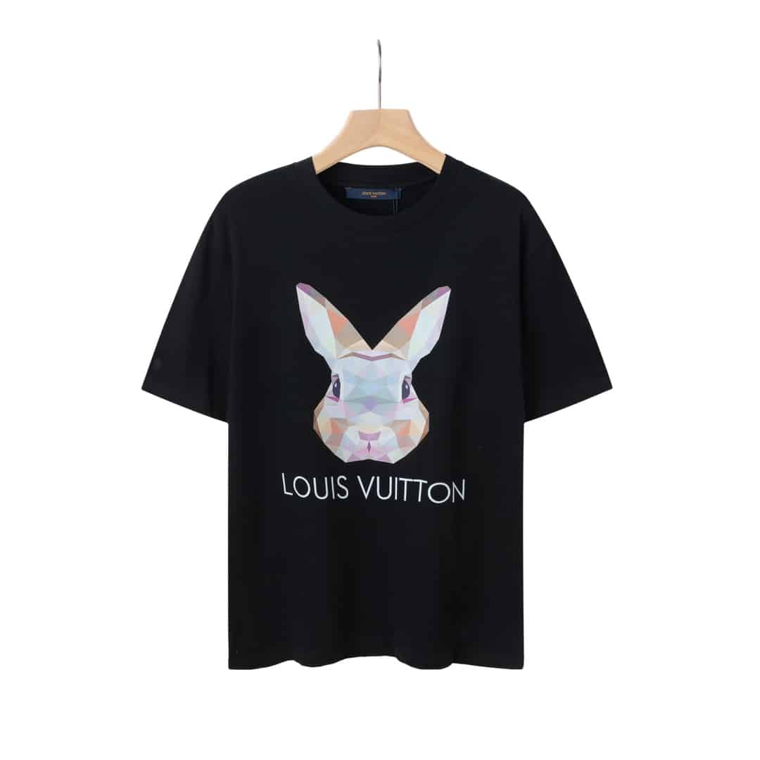 長袖, 短袖, T恤, LOUIS VUITTON - 29079# LV 驢家新款短袖T恤 七彩鑽面3D效果兔子 數碼工藝 柔軟舒適 親膚細膩 定製260