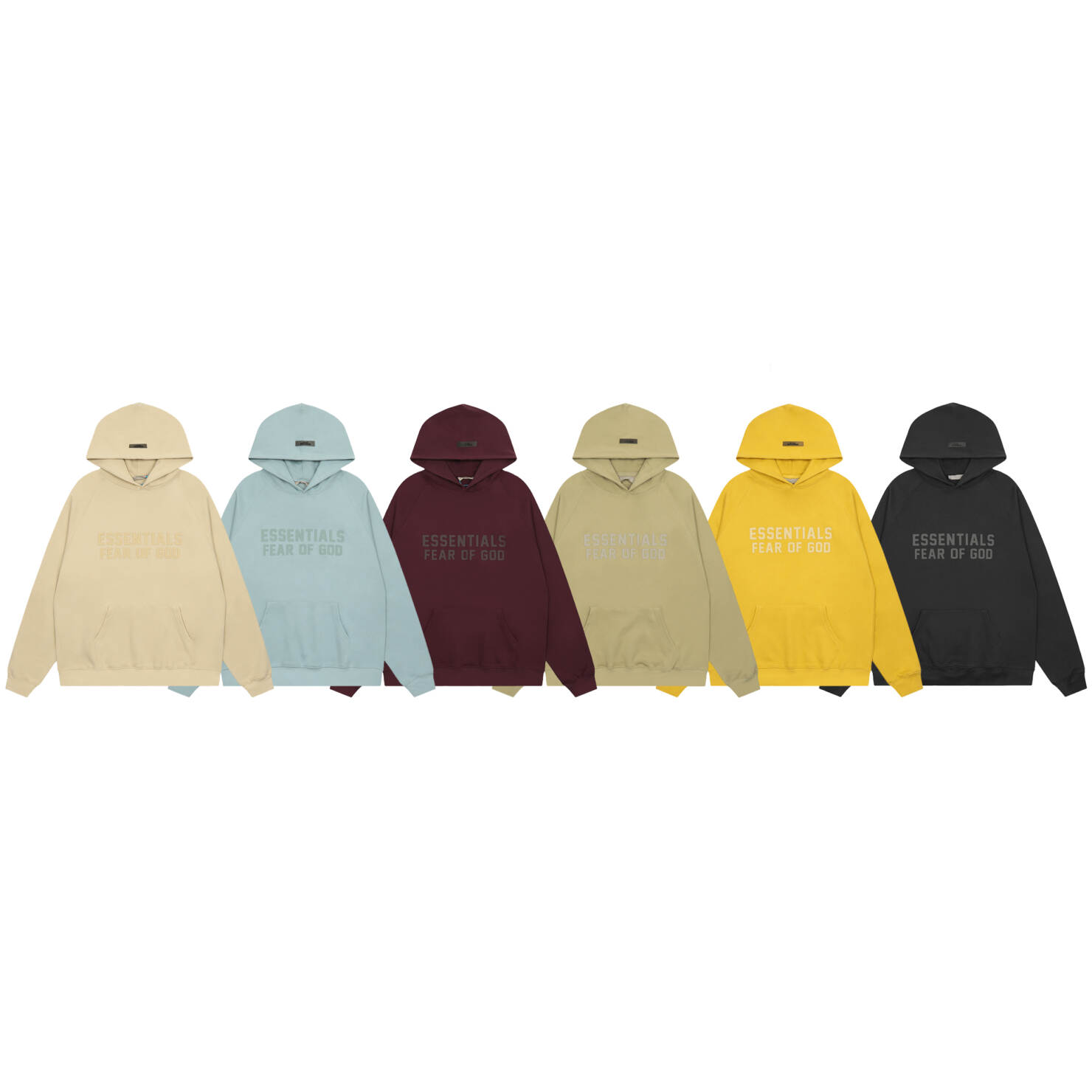 長袖, 短袖, T恤, LOUIS VUITTON - CY8101#ESSENTIALS FEAR OF GOD 黑色 鵝黃 藍色 海豹灰 沙白 梅紫色 SX