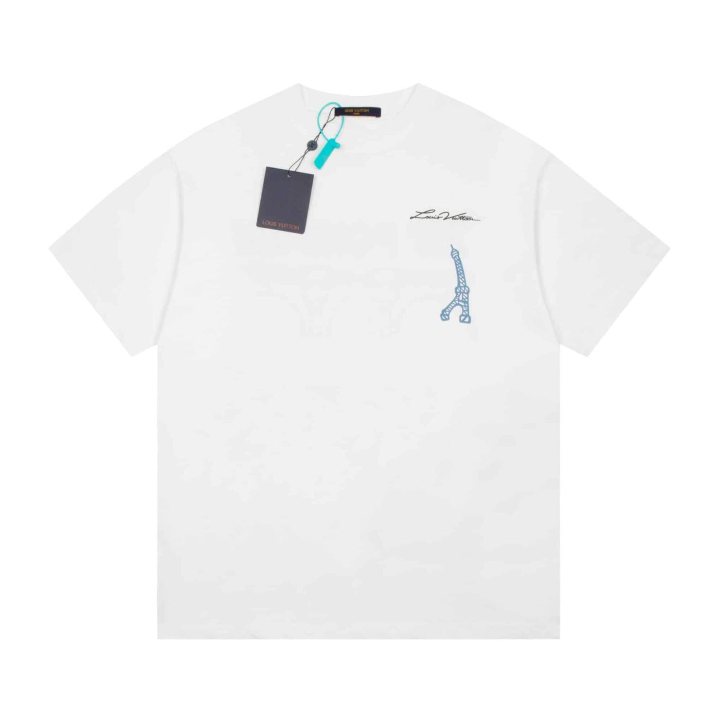 短袖 - 2669# 高品質 LV 路易威登23ss 鐵塔發泡短袖 色彩鮮明的趣致印花採用絨面發泡工藝 更加體