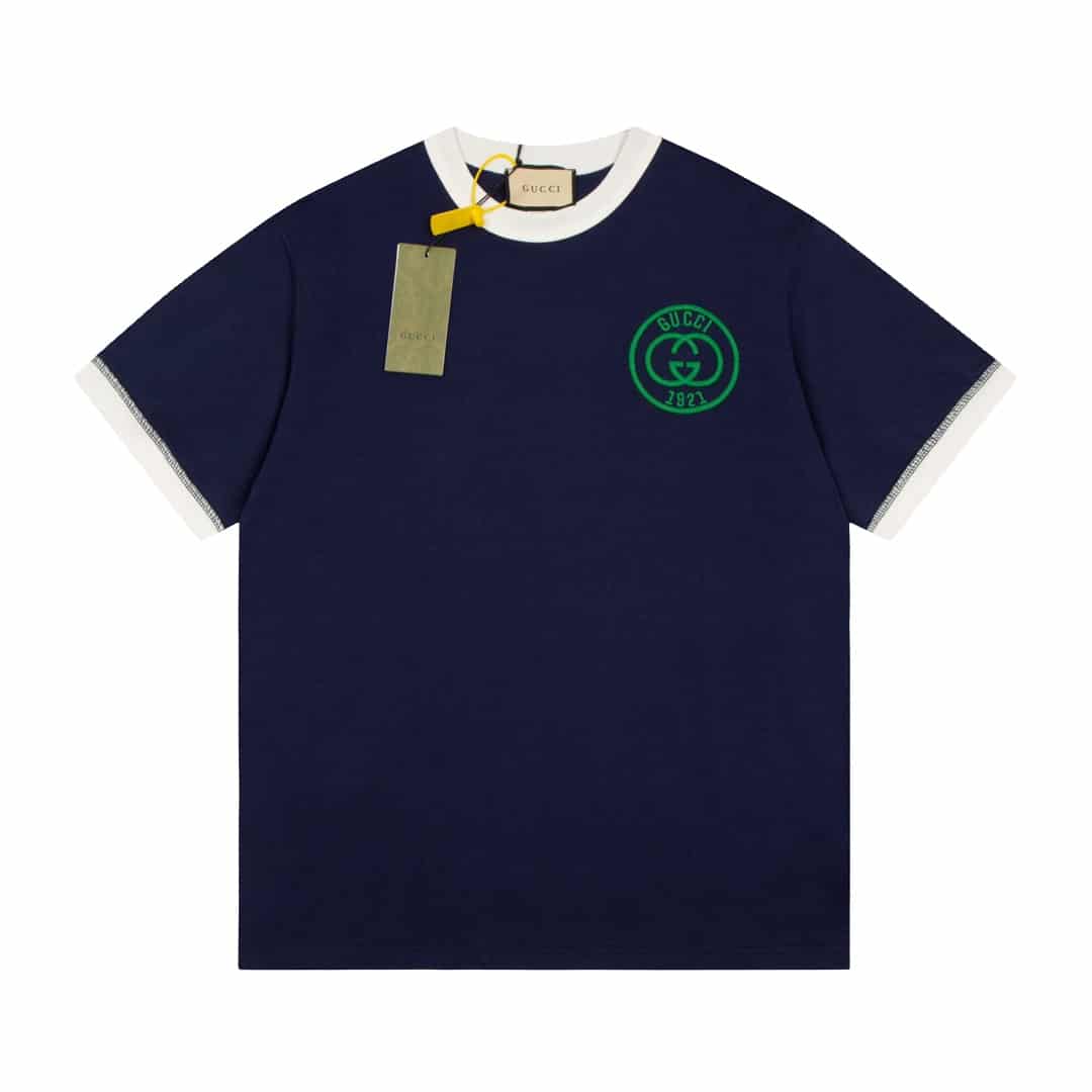 T恤, GUCCI - 2660# 高品質 Gucci 古馳 23ss 最新夏日 logo刺繡T恤 採用進口啞光線繡花 三標齊