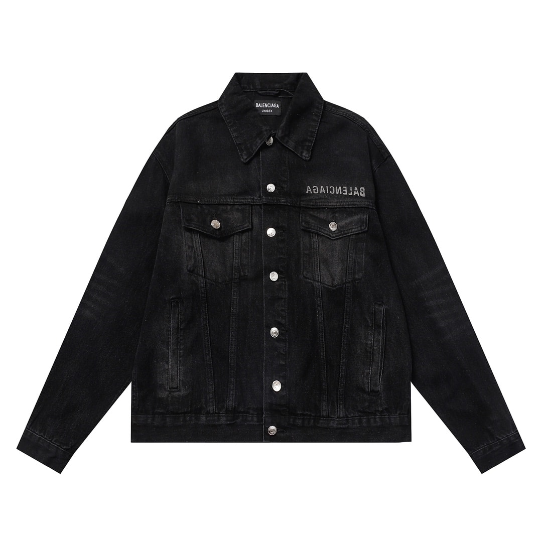 短袖, 夾克, T恤, GUCCI - 2657# Balenciaga SS23巴黎世家做舊logo洗水復古牛仔夾克外套男女款 SS23