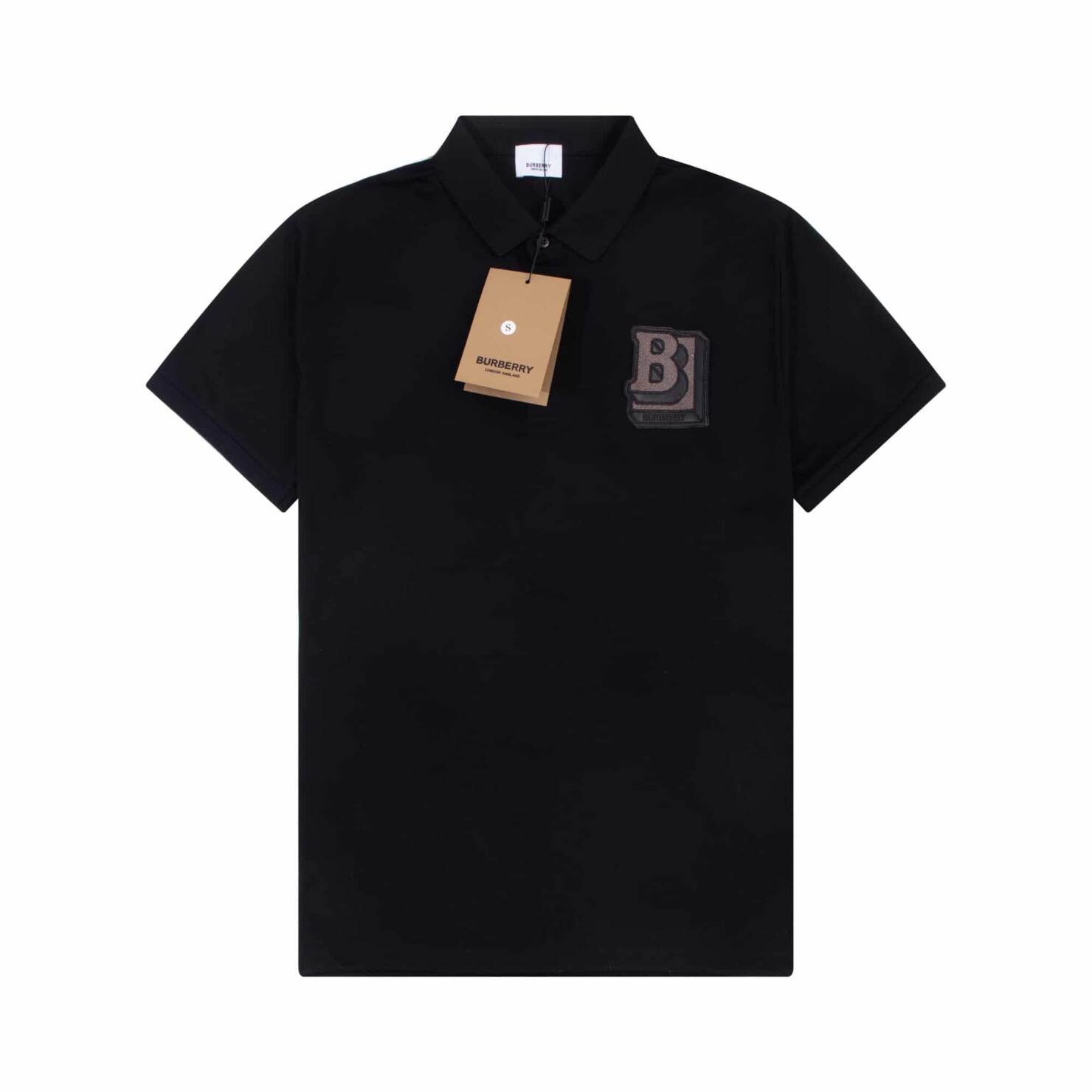 短袖, T恤, Burberry - JS K130# Burberry巴寶莉BBR 23SS B字新款徽標灰色植絨毛巾繡立體字母短袖olo衫