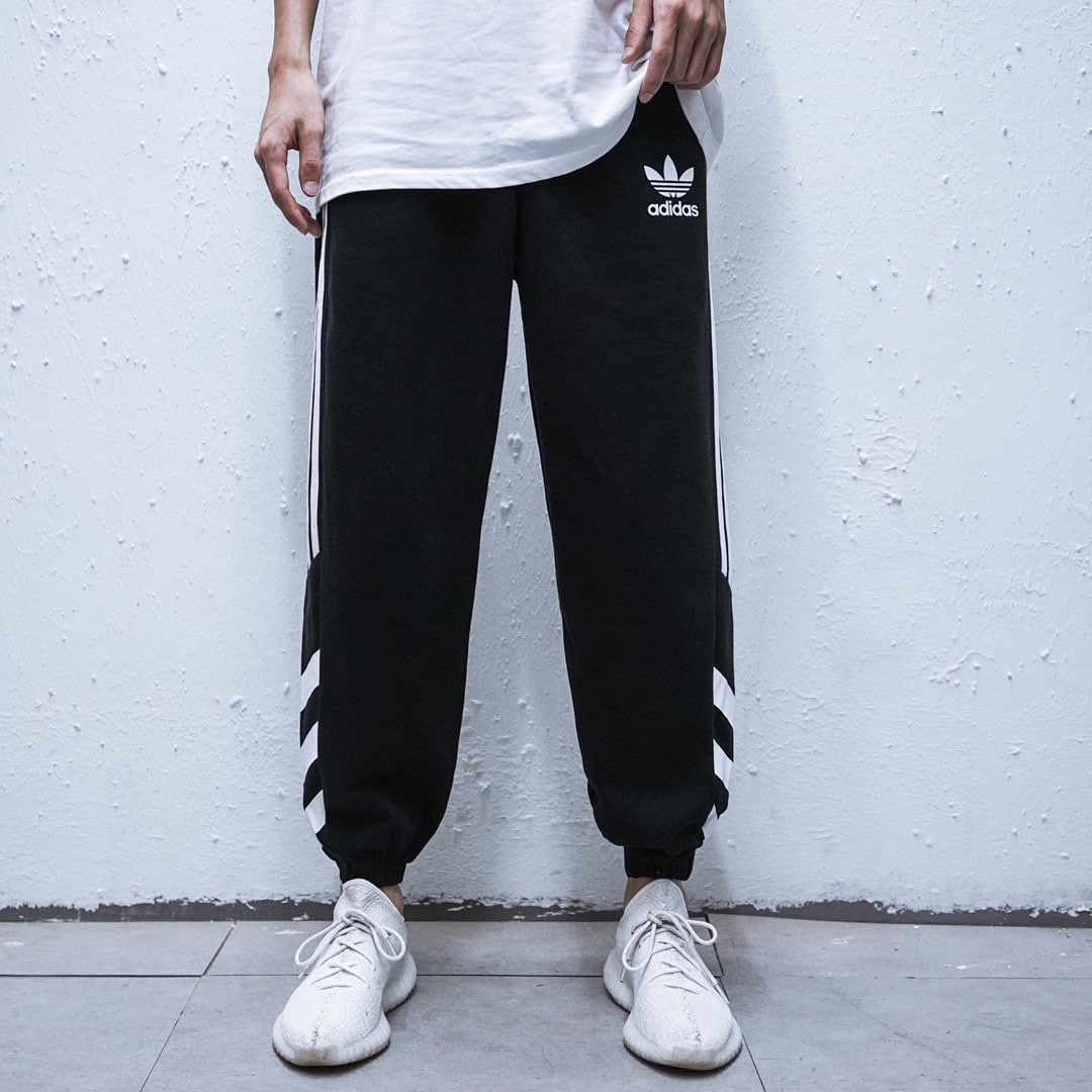 長褲, 衛褲 - FY570# ⚠️品控款✨Adidas三葉草學院風三條槓束腳運動褲✨ 男神女神學院風 情侶款 面料來源鬼佬提