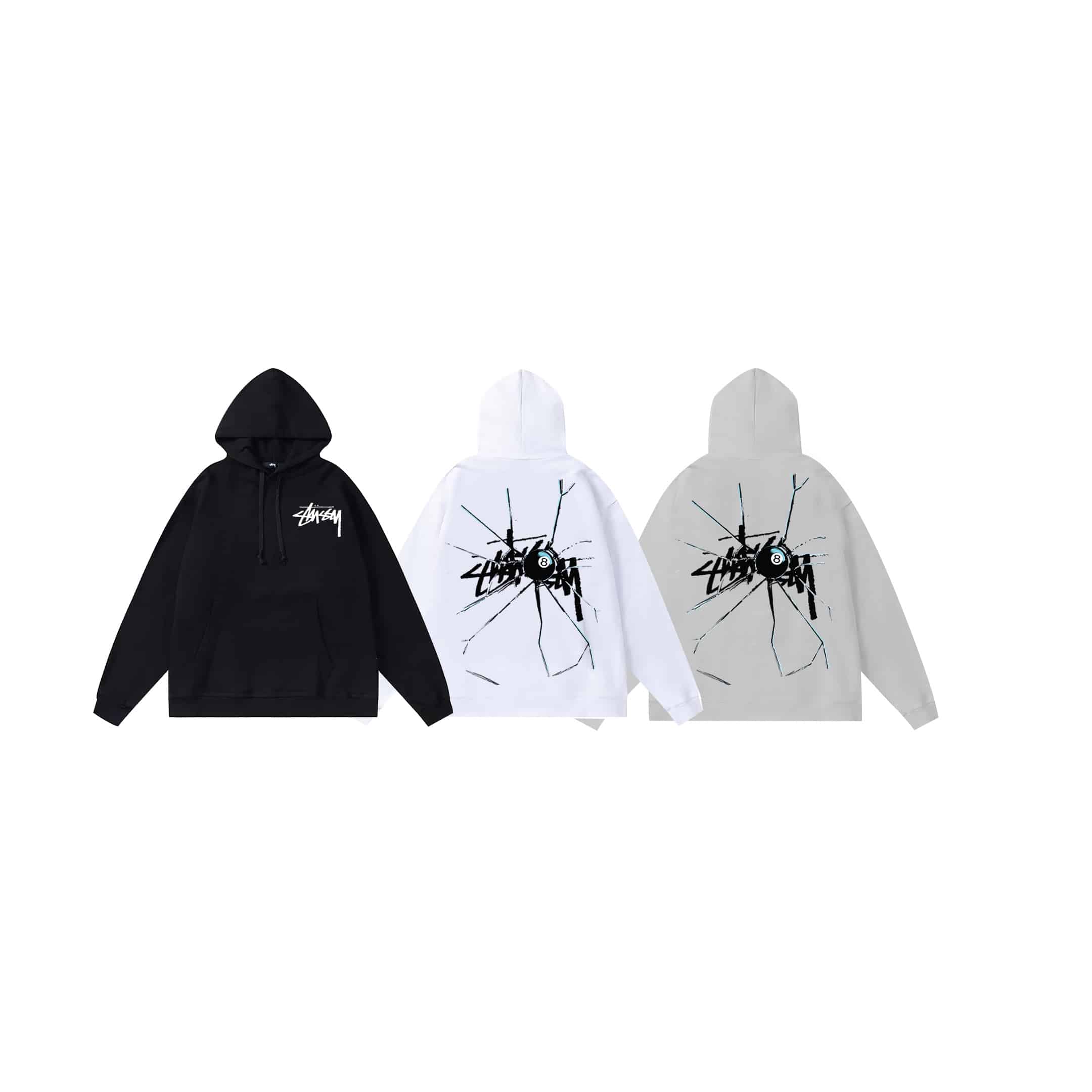 衛衣 - Stussy SS23 斯圖西破碎8號球🎱印花連帽衛衣 現貨發售 男女同款 不起球不掉色 大毛