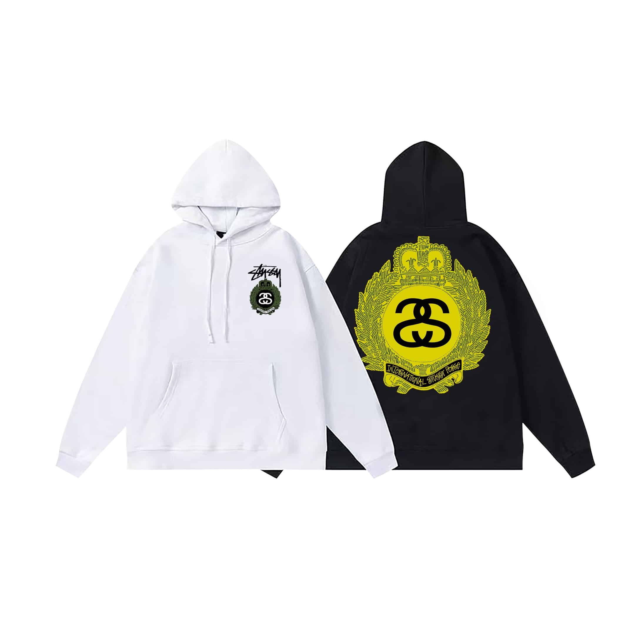 衛衣 - Stussy SS23 斯圖西皇冠Logo印花連帽衛衣 現貨發售 男女同款 不起球不掉色 大毛