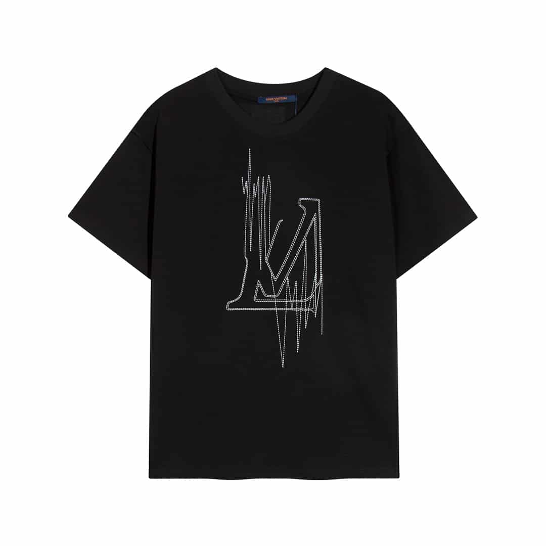 短袖, T恤, Burberry - YES301高端品質 獨家定製 lv卡刺繡字母logo圓領短袖 採用定織定染高克重原版面料 洗水完高達280