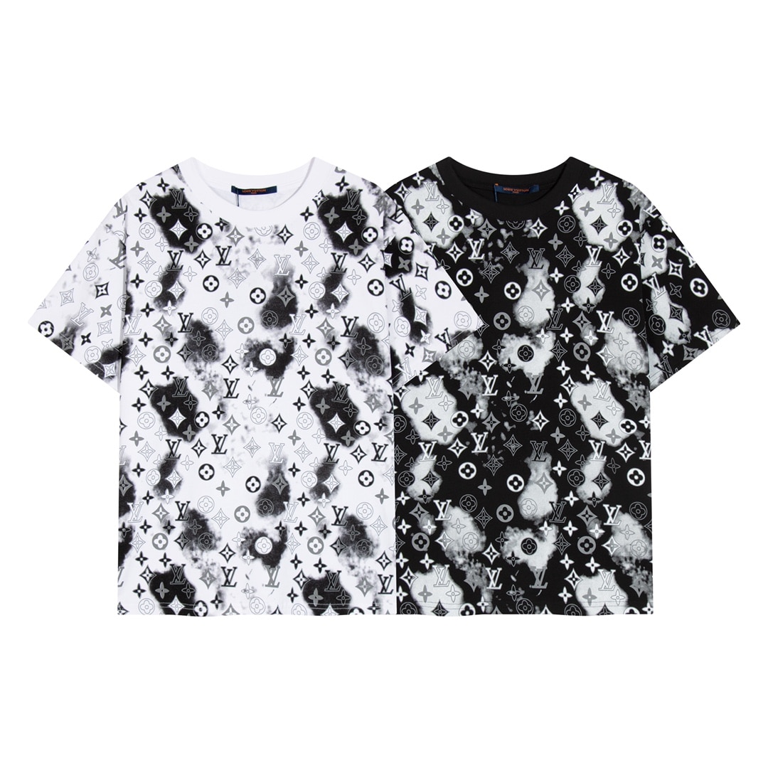 防曬衣, 短褲, 短袖, T恤, Burberry - YES306#高端品質 獨家定製 lv滿身印花字母logo圓領短袖 採用定織定染高克重原版面料 洗水完高達2